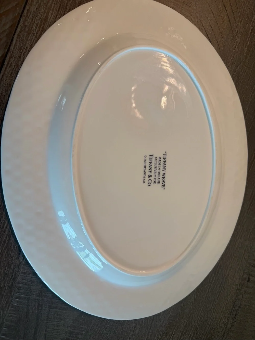 TIFFANY & CO. Weave Basketweave Oval Serving Platter China